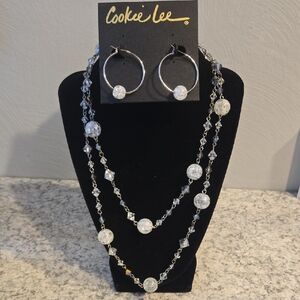 Cookie Lee Silver and Crystal Earrings